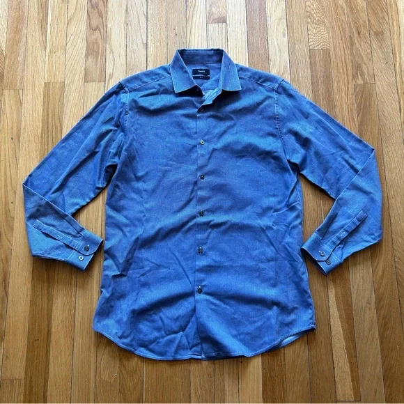 Theory | Shirts | Classic Blue Theory Dress Shirt Mens Large | Poshmark